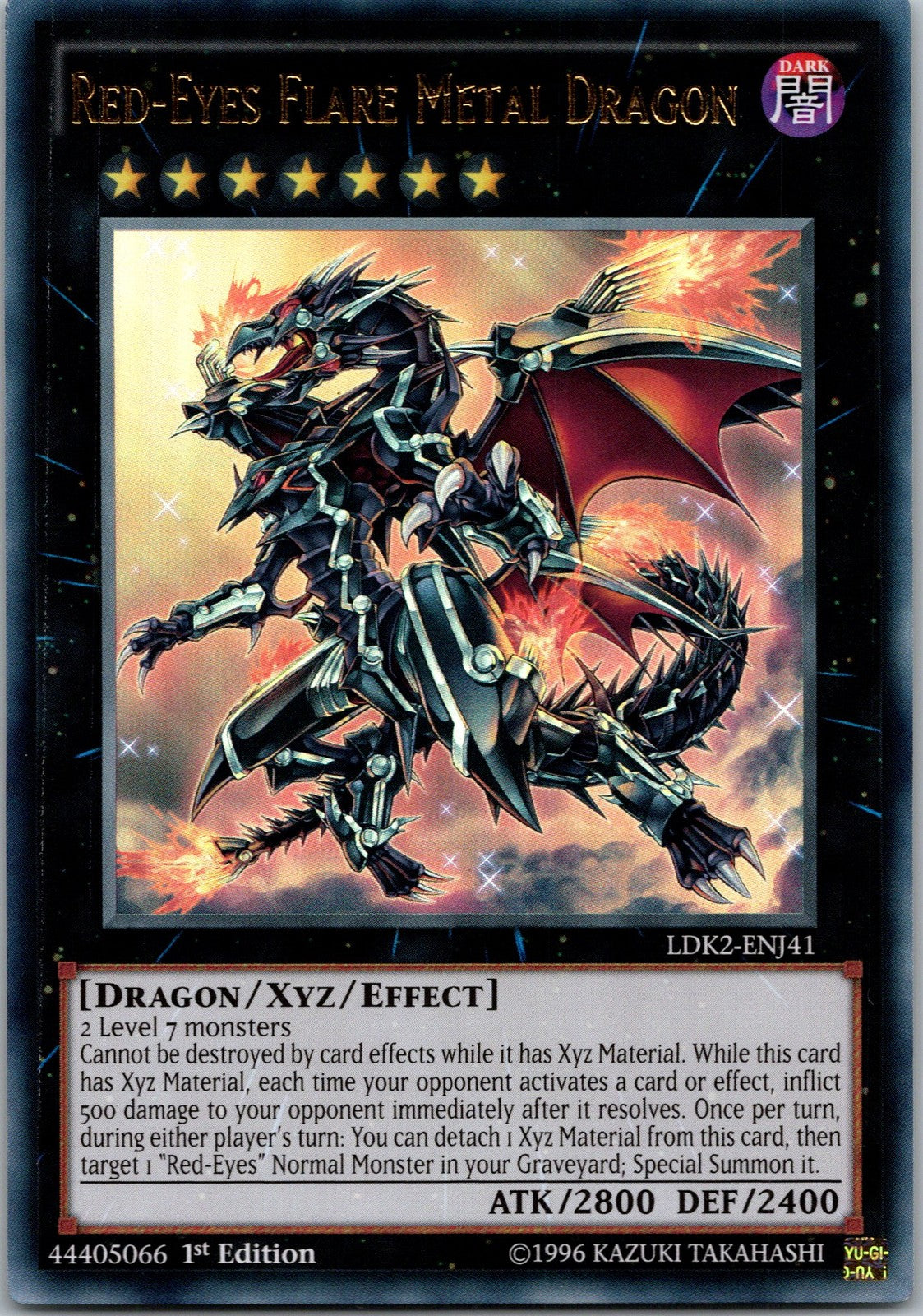 Yugioh Red-Eyes Flare Metal Dragon LDK2-ENJ41 1st Edition Ultra Rare NM