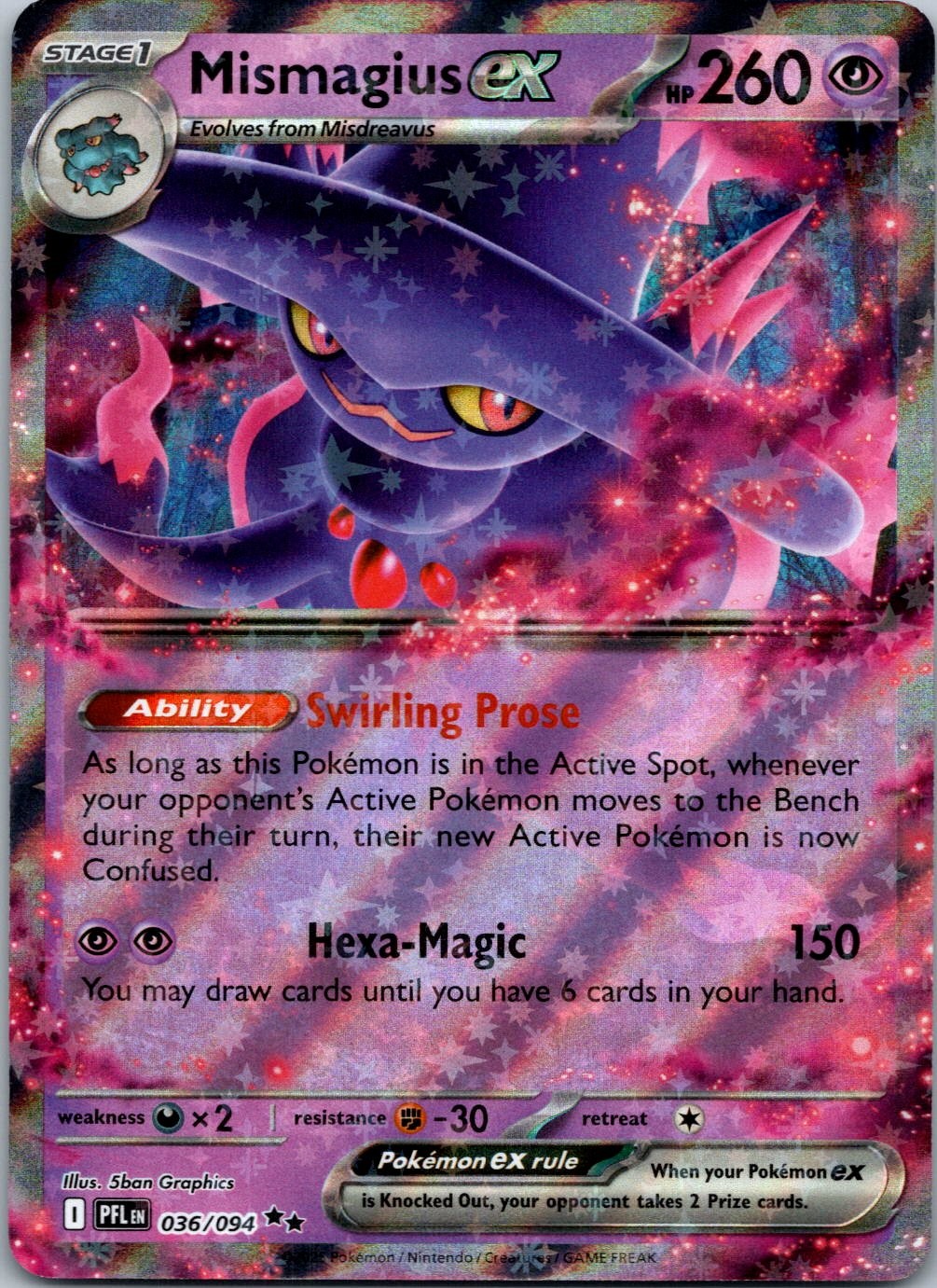 Pokemon Mismagius ex 036/094 Double Rare NM