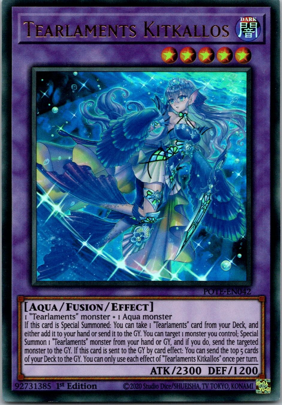 Yugioh Tearlaments Kitkallos POTE-EN042 1st Edition Ultra Rare NM