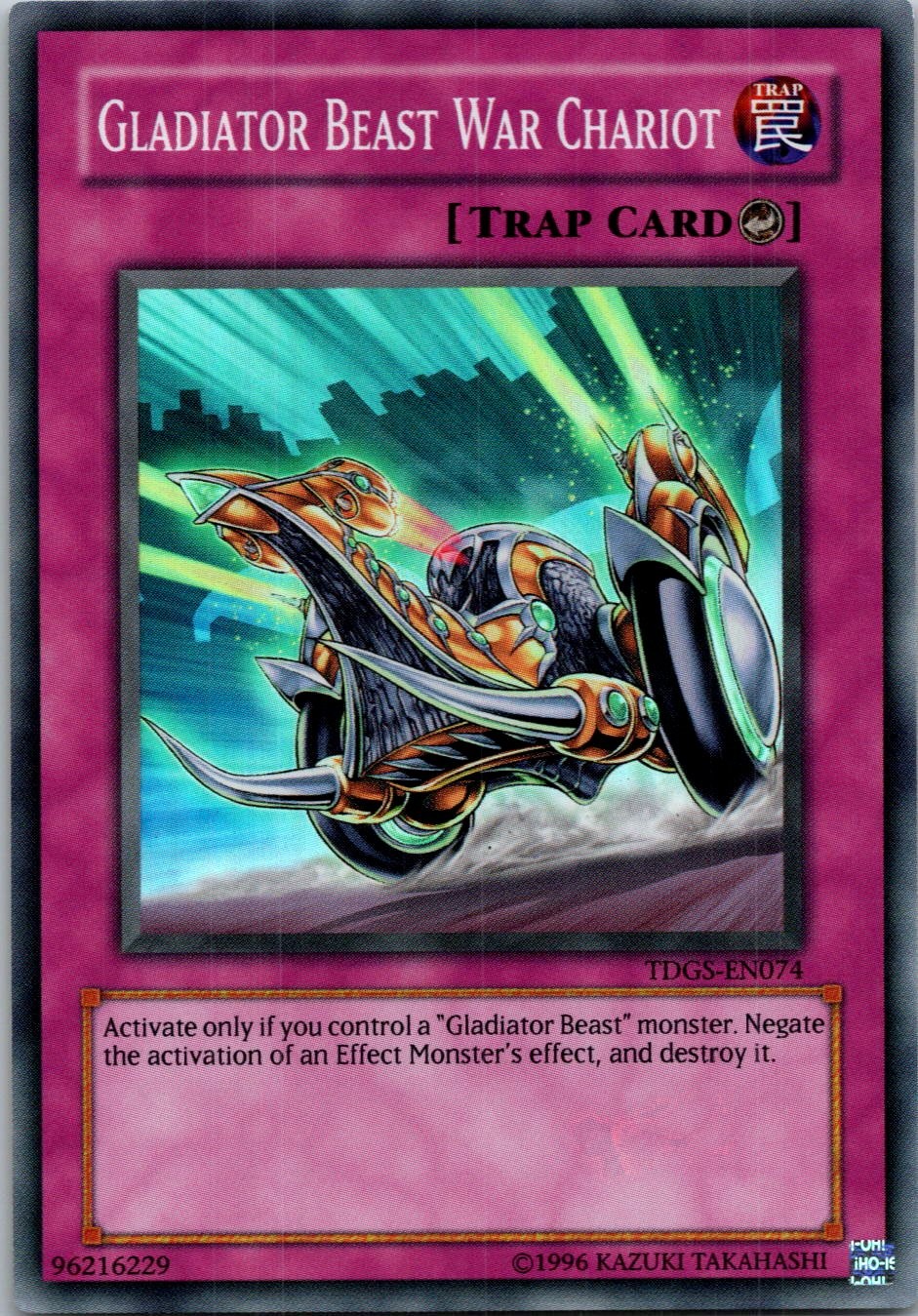 Yugioh Gladiator Beast War Chariot TDGS-EN074 Super Rare NM