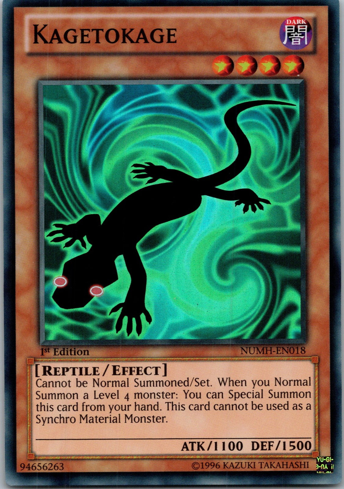 Yugioh Kagetokage NUMH-EN018 1st Edition Super Rare NM