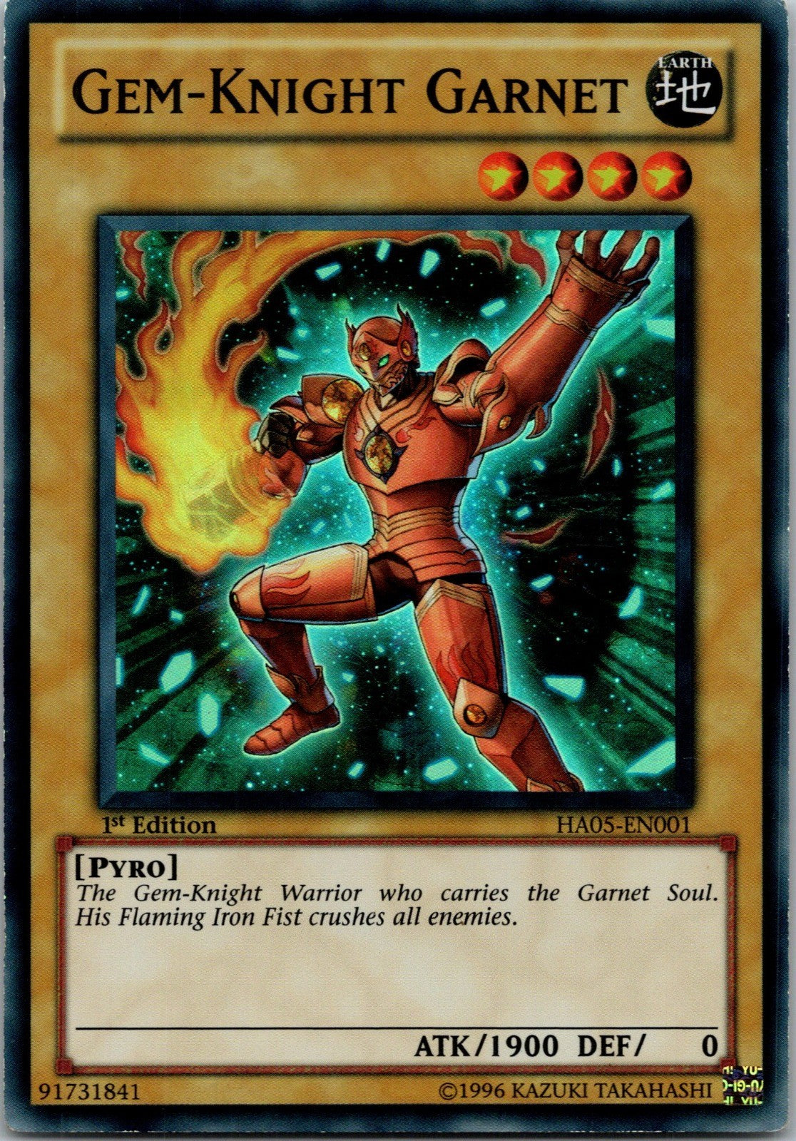 Yugioh Gem-Knight Garnet HA05-EN001 1st Edition Super Rare NM