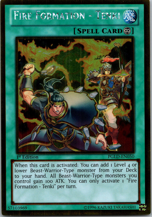 Yugioh Fire Formation - Tenki PGLD-EN050 1st Edition Gold Rare NM