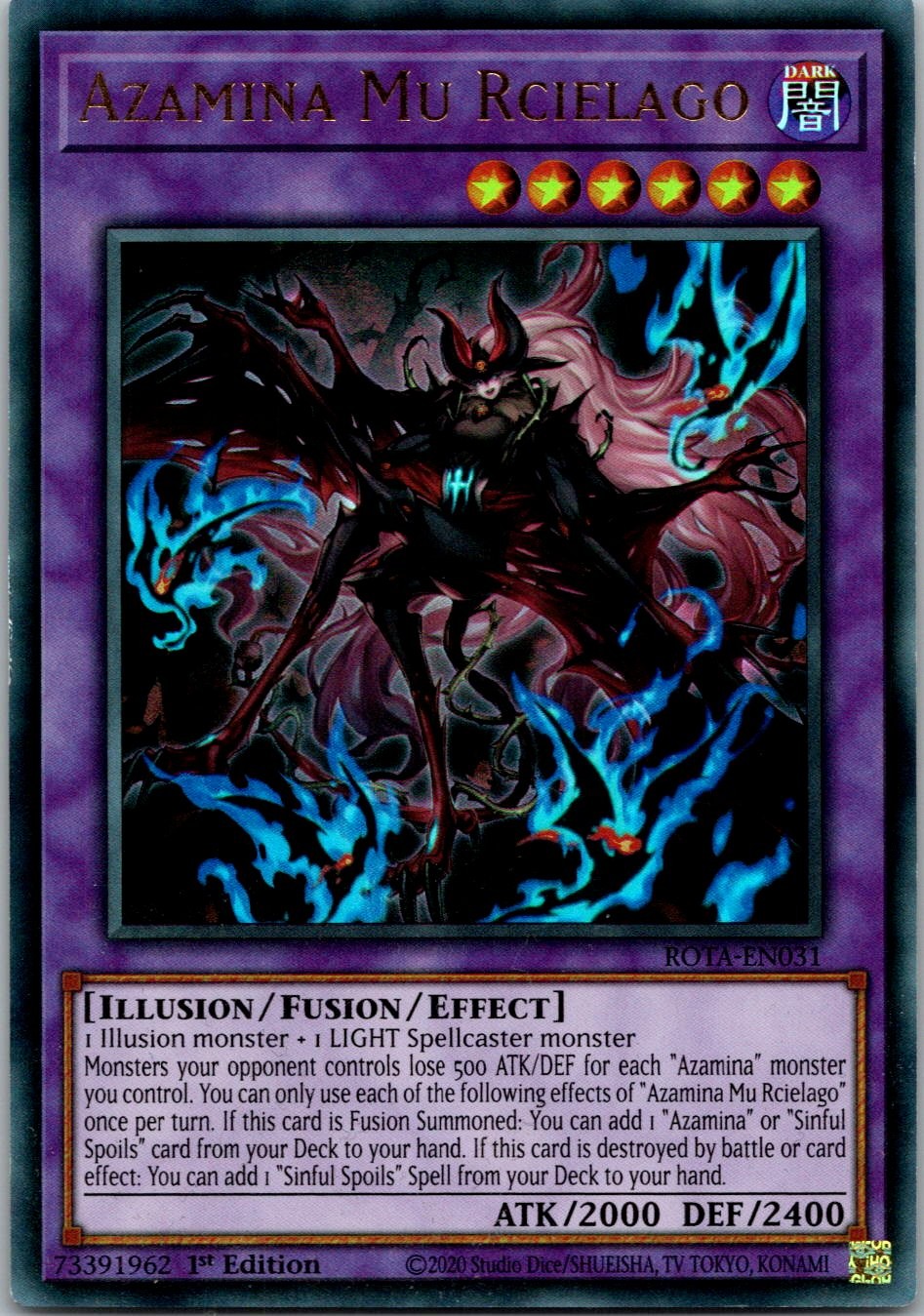 Yugioh Azamina Mu Rcielago ROTA-EN031 1st Edition Ultra Rare NM