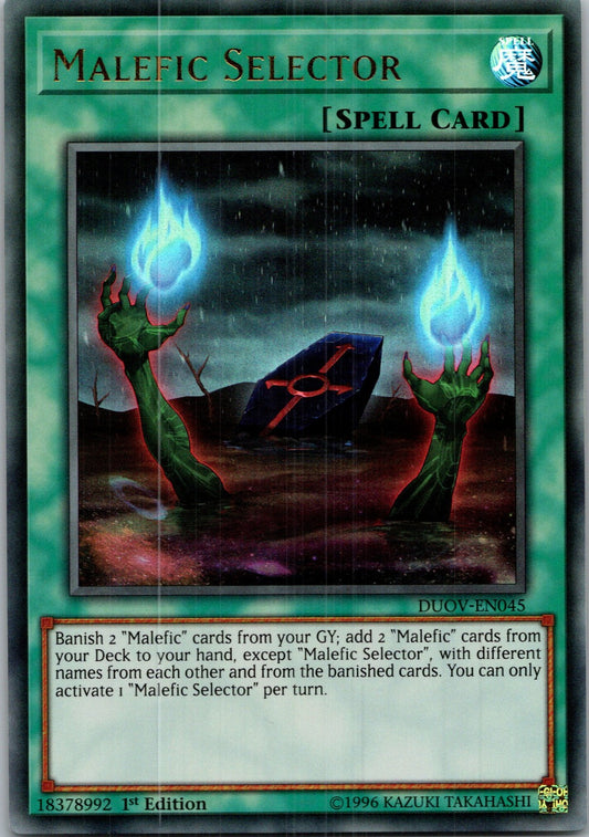 Yugioh Malefic Selector DUOV-EN045 1st Edition Ultra Rare NM