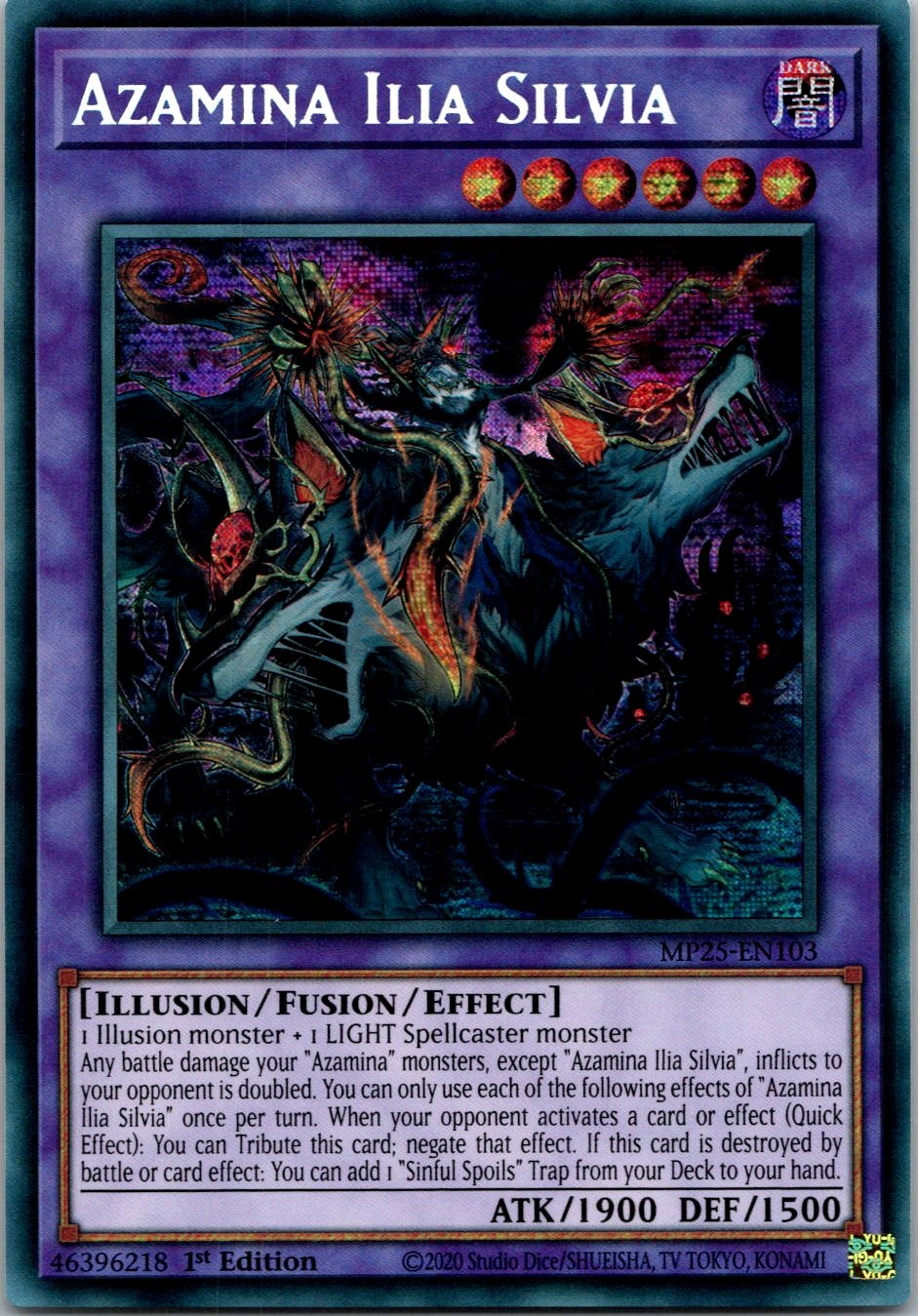 Yugioh Azamina Ilia Silvia MP25-EN103 1st Edition Prismatic Secret Rare NM