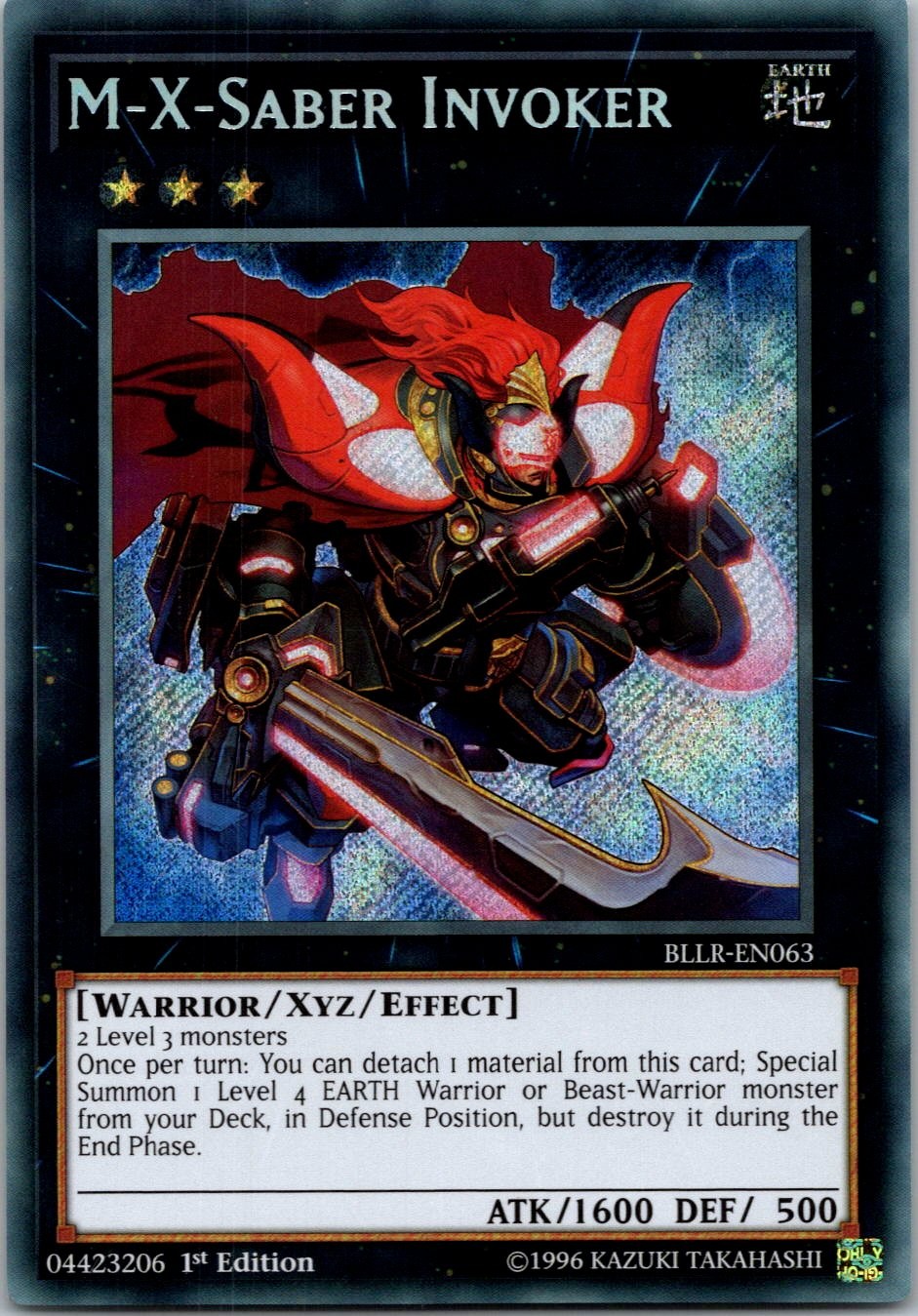 Yugioh M-X-Saber Invoker BLLR-EN063 1st Edition Secret Rare NM