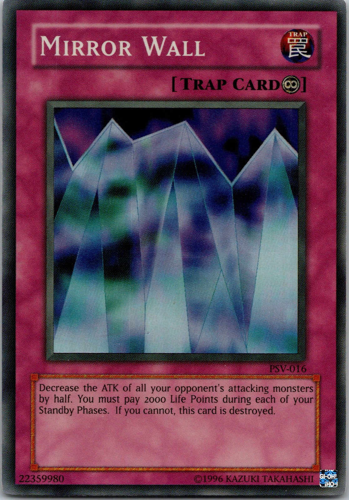 Yugioh Mirror Wall PSV-016 OG Print Super Rare NM
