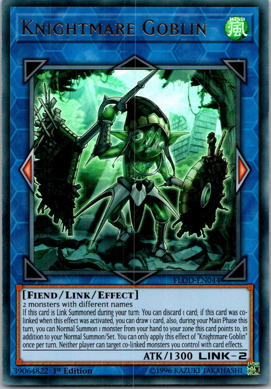 Yugioh Knightmare Goblin FLOD-EN044 1st Edition Ultra Rare NM