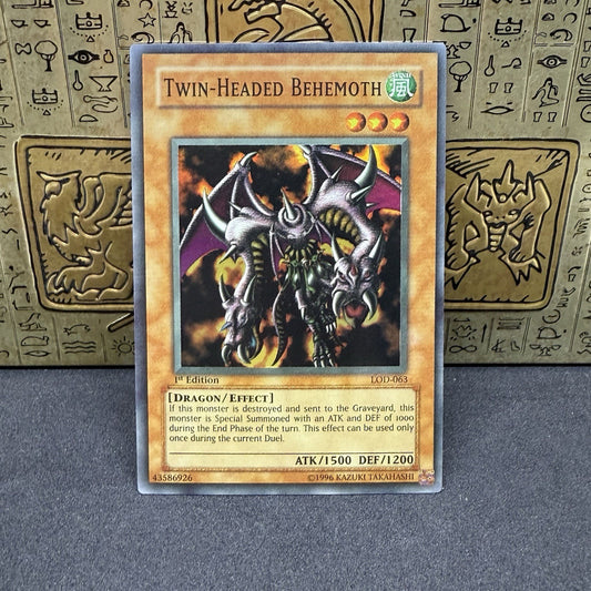 Yugioh Twin-Headed Behemoth LOD-063 Super Rare 1st Edition NM