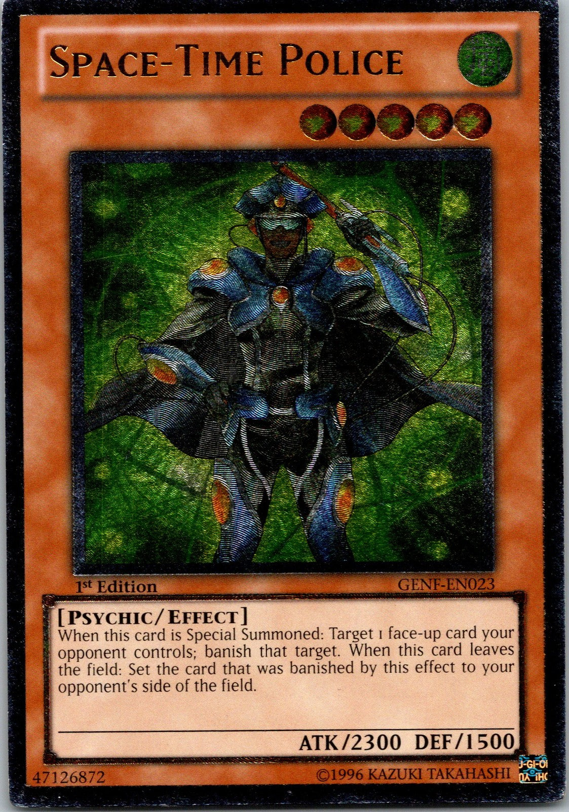 Yugioh Space-Time Police GENF-EN023 1st Edition Ultimate Rare NM