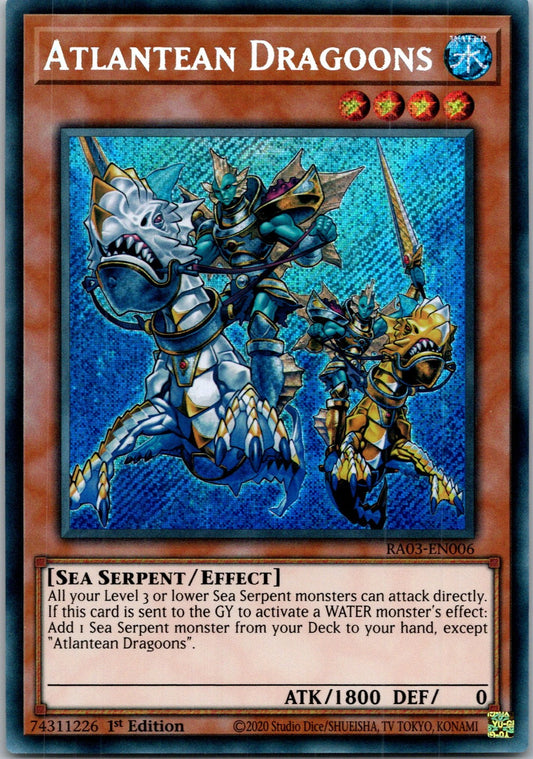 Yugioh Atlantean Dragoons RA03-EN006 1st Edition Secret Rare NM