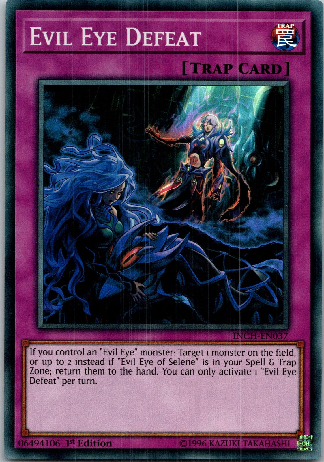 Yugioh Evil Eye Defeat INCH-EN037 1st Edition Super Rare NM