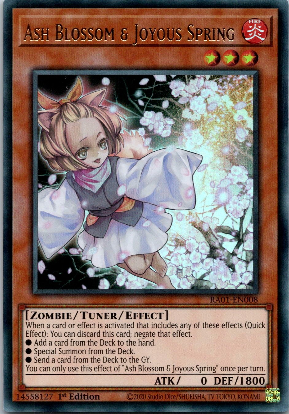 Yugioh Ash Blossom & Joyous Spring RA01-EN008 1st Edition Ultra Rare NM