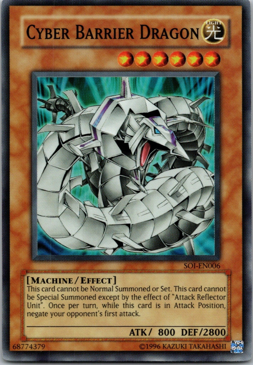 Yugioh Cyber Barrier Dragon SOI-EN006 Super Rare NM