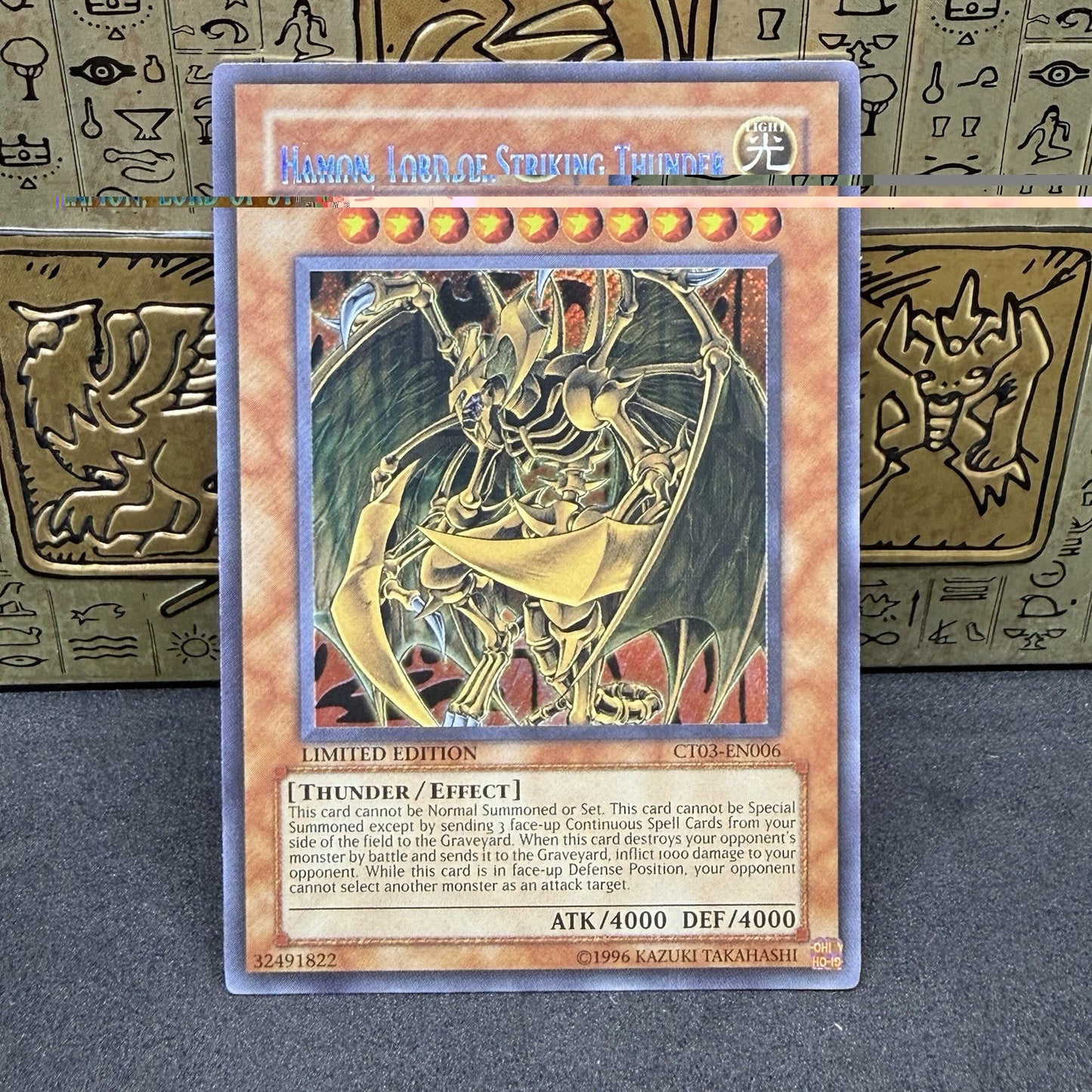 Yugioh Hamon, Lord of Striking Thunder CT03-EN006 Secret Rare Limited Edition NM