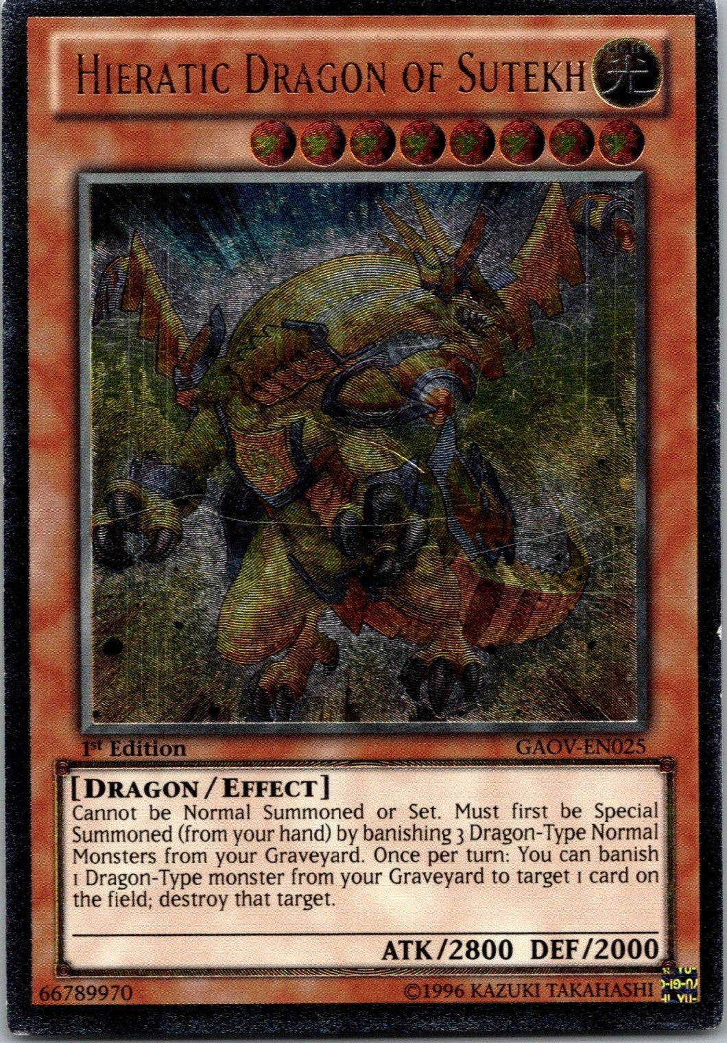 Yugioh Hieratic Dragon of Sutekh GAOV-EN025 1st Edition Ultimate Rare NM