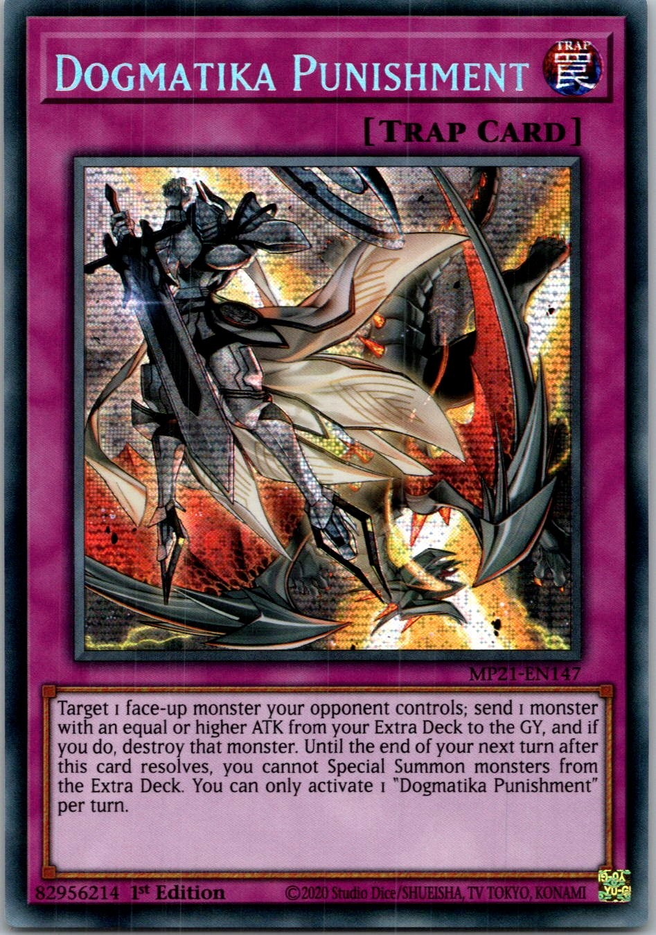 Yugioh Dogmatika Punishment MP21-EN147 1st Edition Prismatic Secret Rare NM