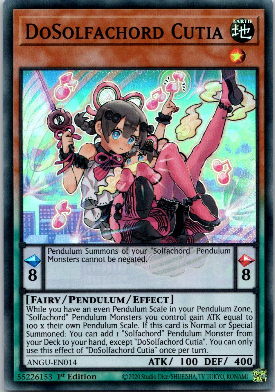 Yugioh DoSolfachord Cutia ANGU-EN014 1st Edition Super Rare NM