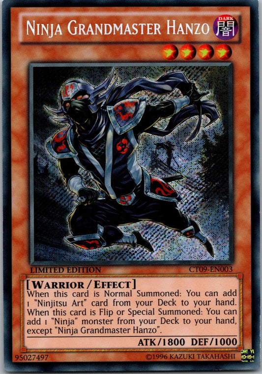 Yugioh Ninja Grandmaster Hanzo CT09-EN003 1st Edition Secret Rare NM