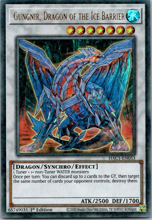 Yugioh Gungnir, Dragon of the Ice Barrier (Duel Terminal) HAC1-EN053 1st Edition