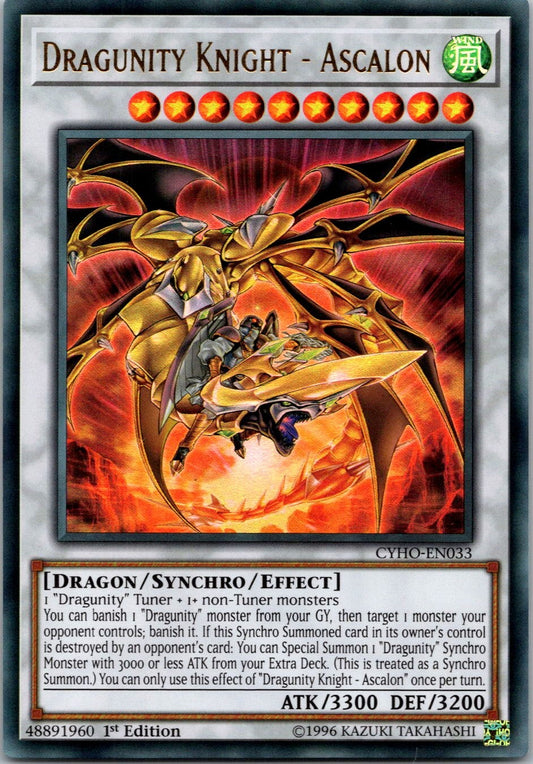 Yugioh Dragunity Knight - Ascalon CYHO-EN033 1st Edition Ultra Rare NM