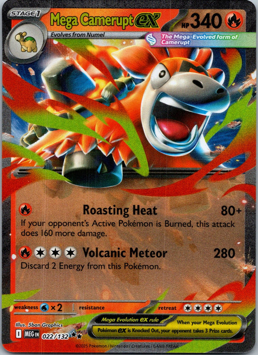 Pokemon Mega Camerupt ex 022/132 Double Rare NM