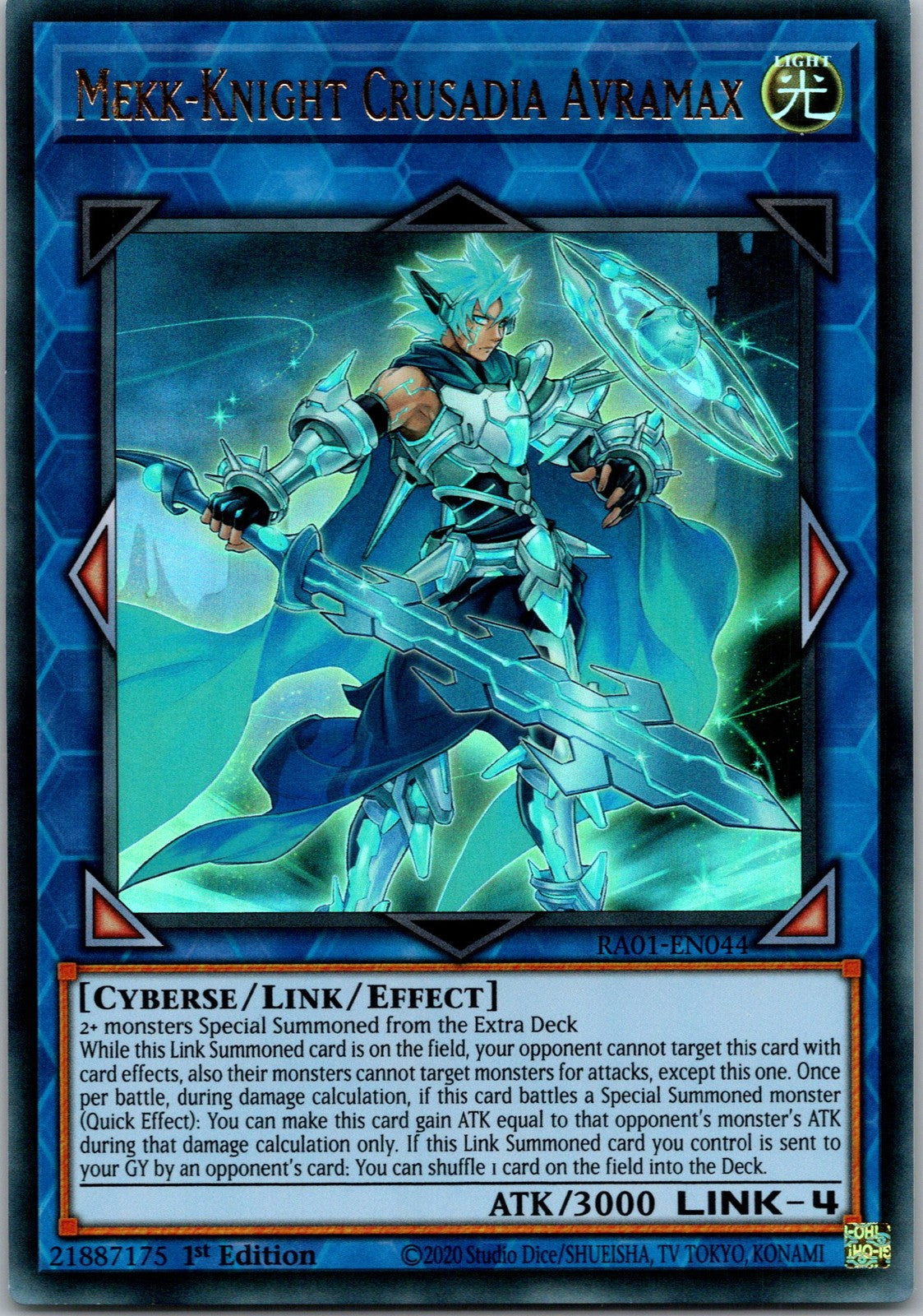 Yugioh Mekk-Knight Crusadia Avramax RA01-EN044 1st Edition Ultra Rare NM
