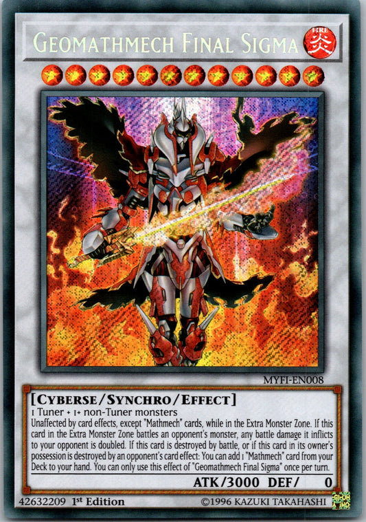 Yugioh Geomathmech Final Sigma MYFI-EN008 1st Edition Secret Rare NM
