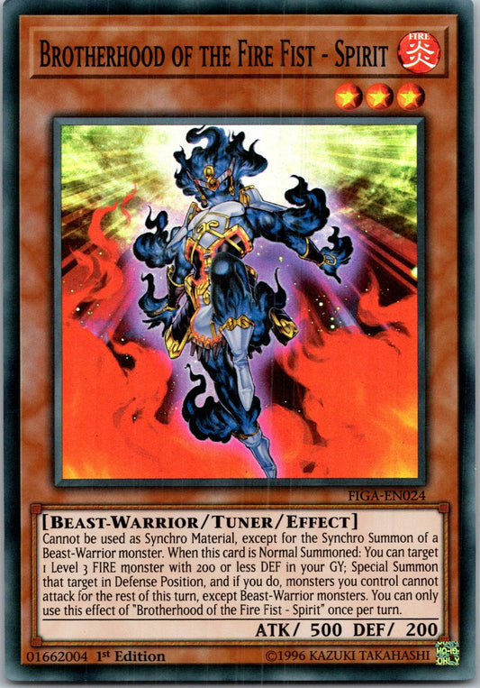 Yugioh Brotherhood of the Fire Fist - Spirit FIGA-EN024 1st Edition Super Rare N
