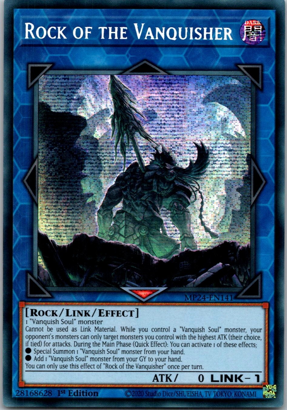 Yugioh Rock of the Vanquisher MP24-EN141 1st Edition Prismatic Secret Rare NM