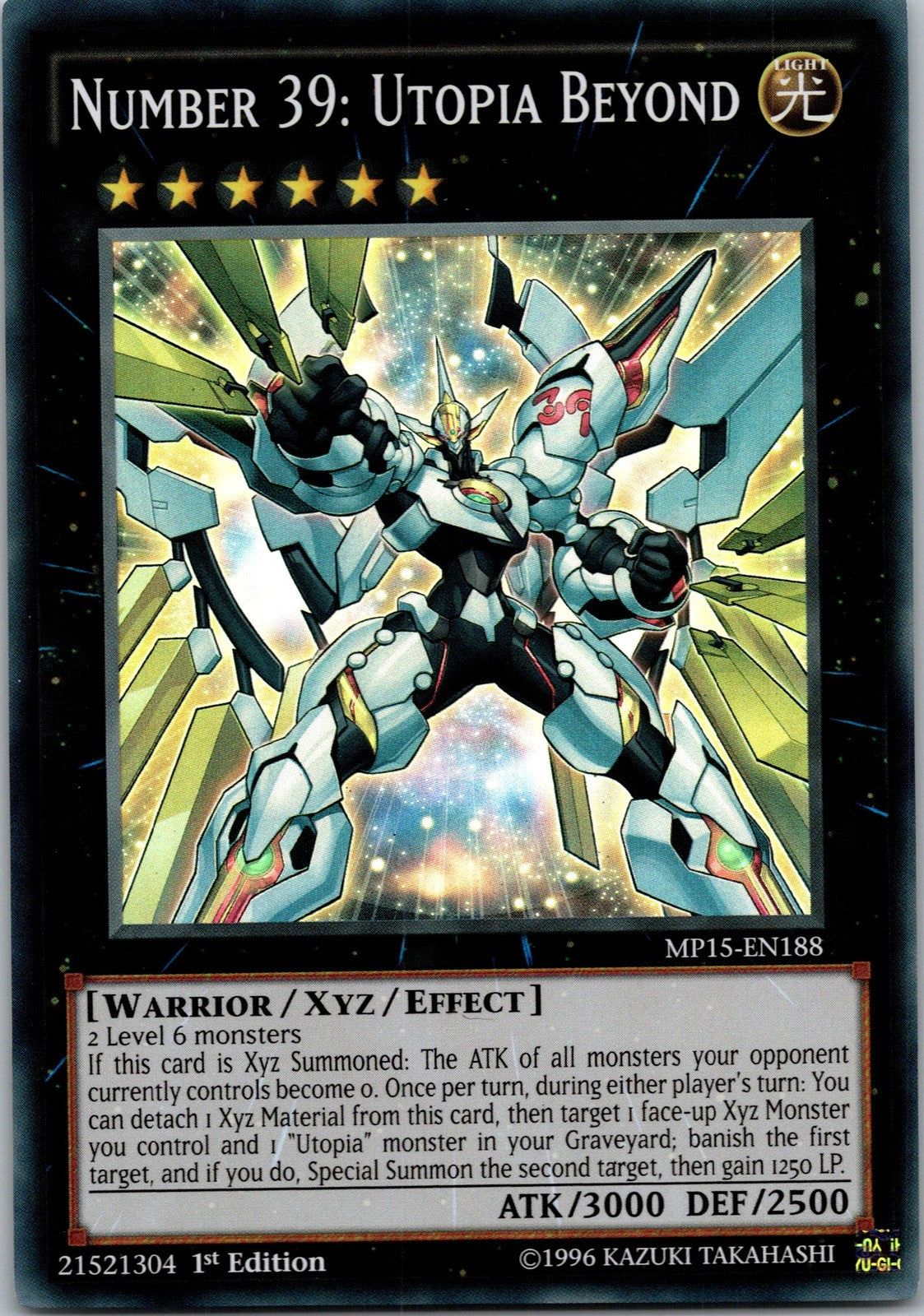 Yugioh Number 39: Utopia Beyond MP15-EN188 1st Edition Super Rare NM