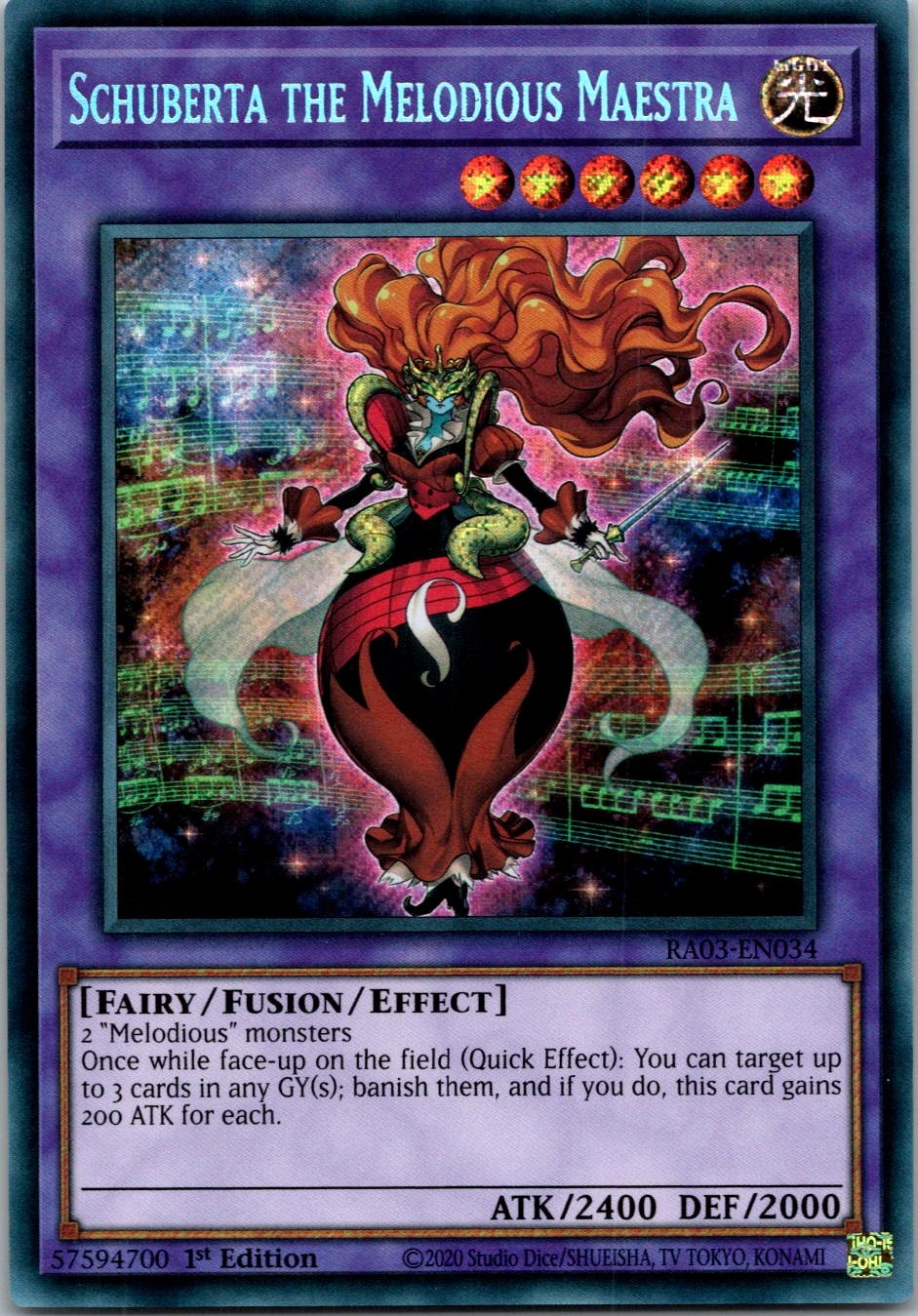 Yugioh Schuberta the Melodious Maestra RA03-EN034 1st Edition Secret Rare NM