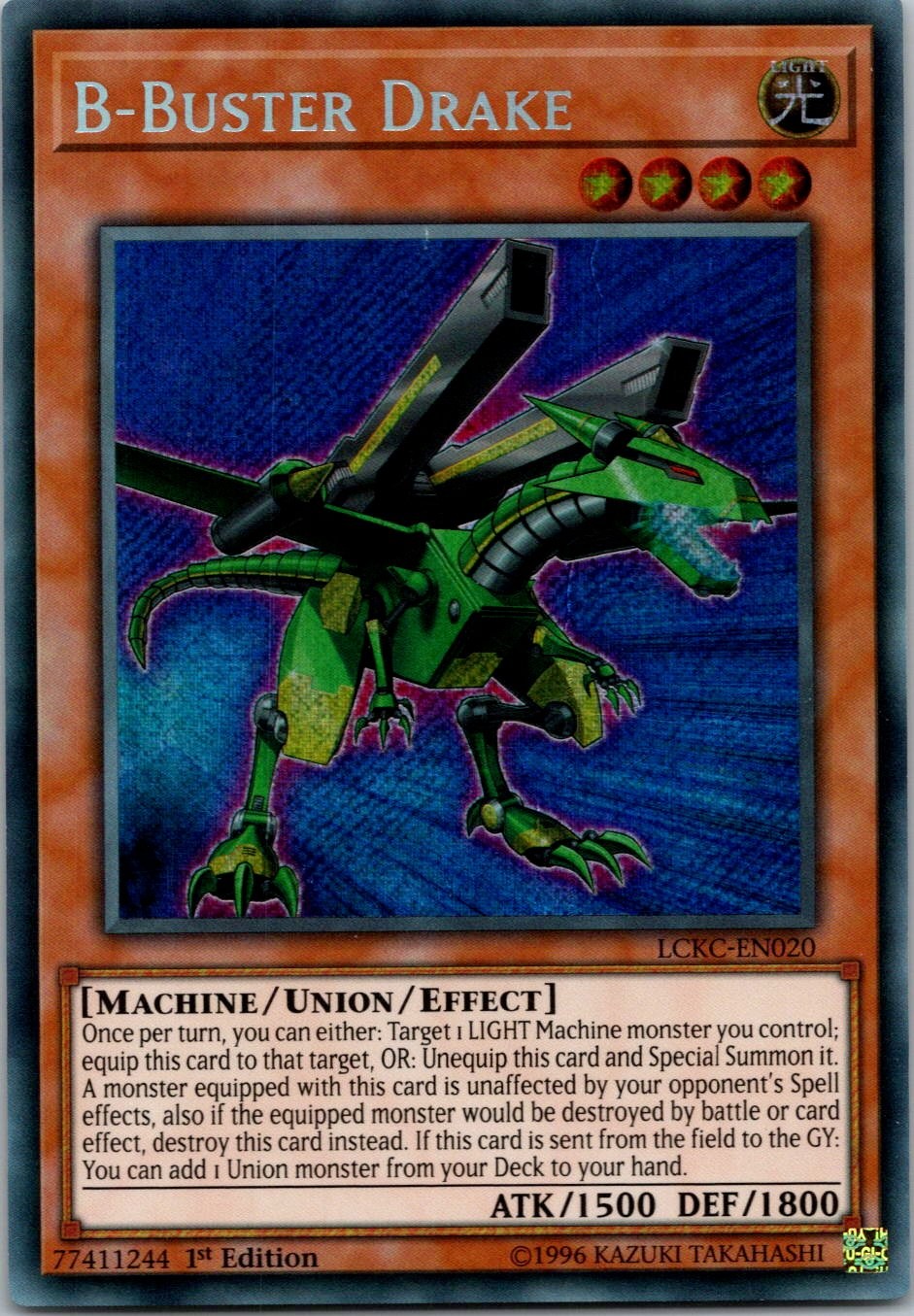 Yugioh B-Buster Drake LCKC-EN020 1st Edition Secret Rare NM