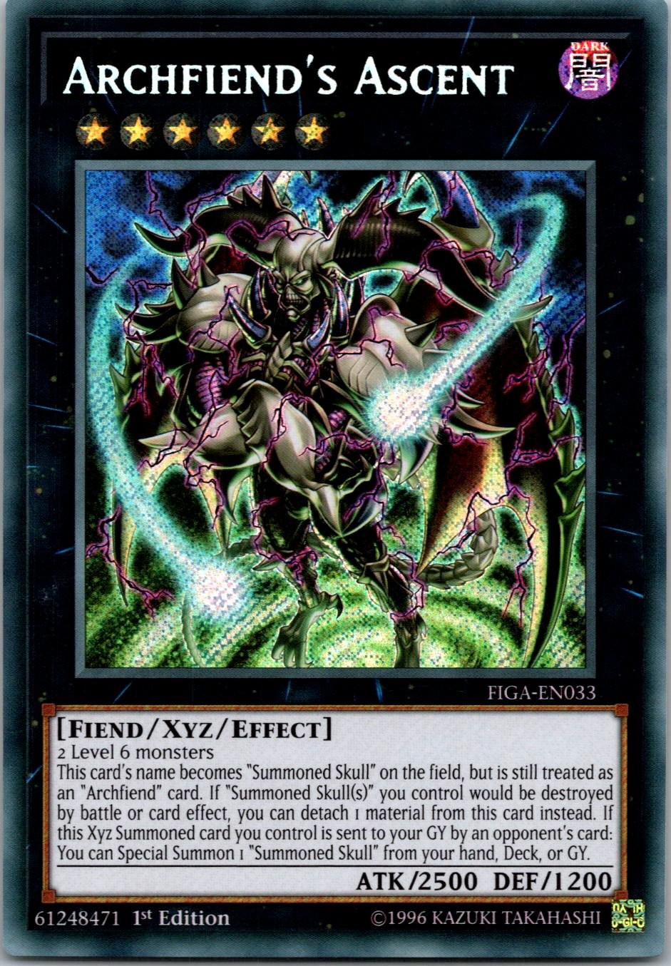Yugioh Archfiend's Ascent FIGA-EN033 1st Edition Secret Rare NM