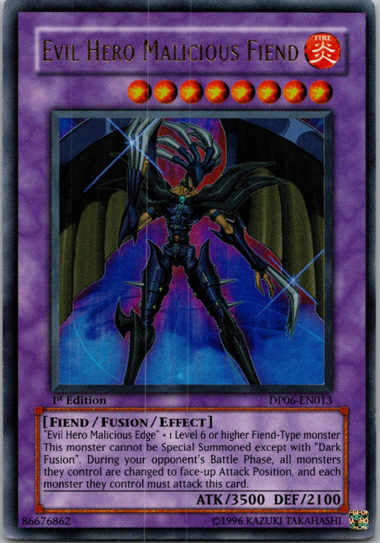 Yugioh Evil Hero Malicious Fiend DP06-EN013 1st Edition Ultra Rare NM