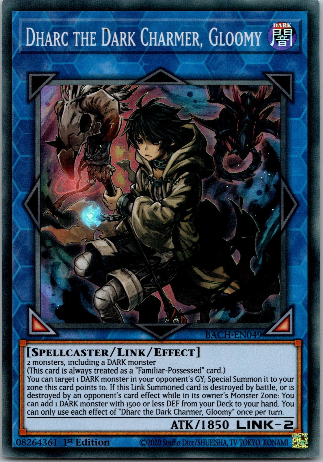 Yugioh Dharc the Dark Charmer, Gloomy BACH-EN049 1st Edition Super Rare NM