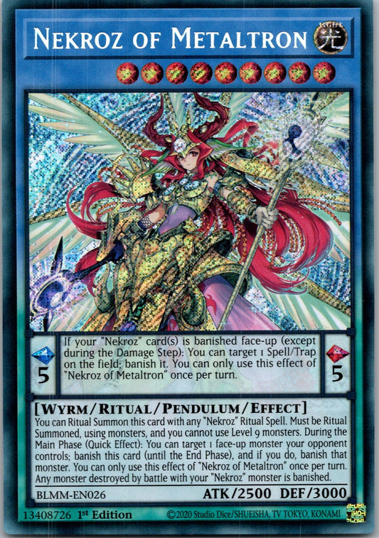 Yugioh Nekroz of Metaltron BLMM-EN026 1st Edition Secret Rare NM