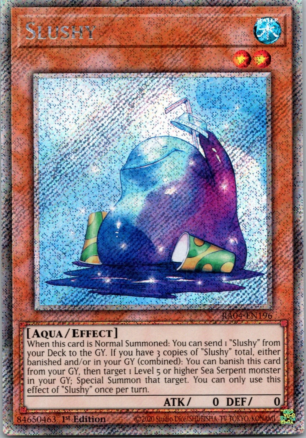 Yugioh Slushy RA04-EN196 1st Edition Platinum Secret Rare NM